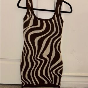 Brown and Cream Zebra Print Dress